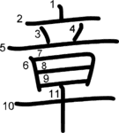 kanji stroke order for 章