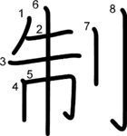 kanji stroke order for 制