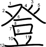 kanji stroke order for 登