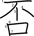 kanji stroke order for 否
