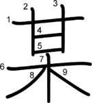 kanji stroke order for 某