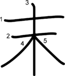 kanji stroke order for 末