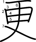 kanji stroke order for 更